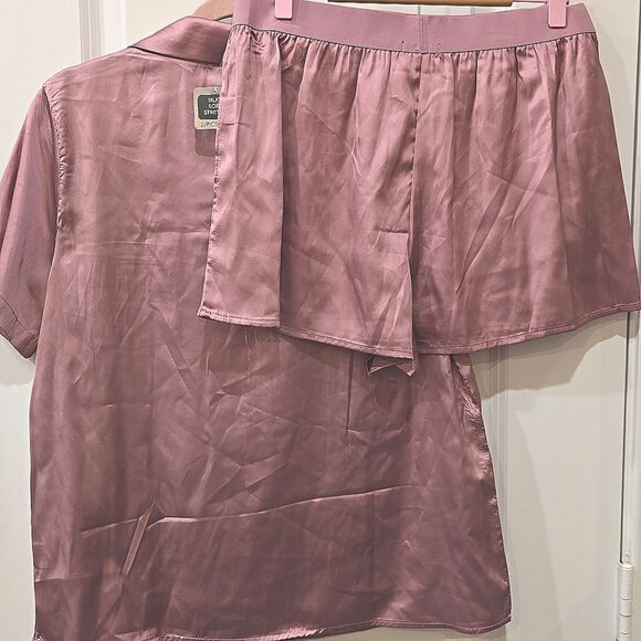 True Religion Rhinestone Logo Stretch Satin Pajama Set - Picture 10 of 10